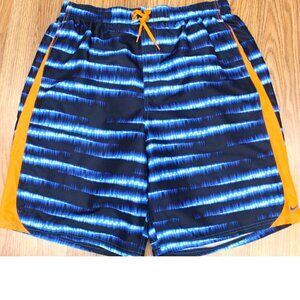 NIKE Mens LINED SWIM SHORTS POLYETER BLUE & ORANGE Sz X-LARGE, XL